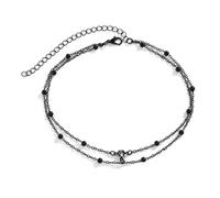 Cubahop Gothic Black Bead Body Chain Bra Sexy Bikini Cross Body Chains per le donne e le ragazze (Collana nera)