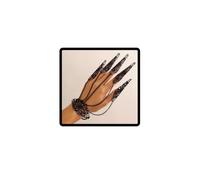 Cubahop Halloween Gothic Metal Chain Full Finger Bracelet Artiglio Fiore Nail Bracelet Hand Accessori per le donne e le ragazze (Nero)