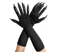 Cubahop Halloween Guanti Neri Con Unghie Lunghe - Cosplay Costume Artiglio Paw Punta Unghie Fantasma Bizarre Mano per Halloween