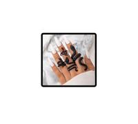 Cubahop Snake Rings Set Aperto Serpente Anelli Stacking Gotic Animal Band Anelli Regolabili Knuckle Ring Set per le Donne Ragazze (Nero)