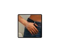 Cubahop Upper Arm Cuff Hollow Multi-layer Crossing Arm Braccialetto Regolabile Apertura Braccio Banda Hip Hop Bracciali Catena Del Corpo per le Donne (Argento)