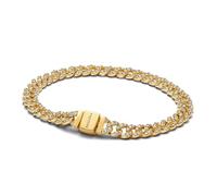 PANDORA Timeless 563008C01-20 Cuban Bracelet à maillons en argent sterling plaqué or et oxyde de zirconium Taille 20 cm, 20 cm, Argent sterling, Oxyde de zirconium