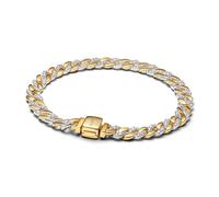 PANDORA Bracciale Donna Bicolore Pavé 564229C01, 18 cm, Argento sterling, Zirconia cubica