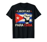 Cuban Cuba Flag Libre Puño Patria Y Vida per Uomini Donne Bambini Maglietta