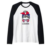 Cuban Cubana Girl Cuban Heritage Cuba Flag Maglia con Maniche Raglan
