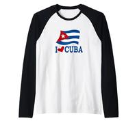 Cuban Flag Cuba Design Miami Spanish Cuban Maglia con Maniche Raglan