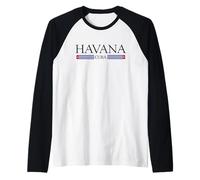Cuban Flag Cuba Havana Caribbean Vacation Maglia con Maniche Raglan