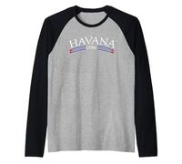 Cuban Flag Cuba Havana Caribbean Vacation Maglia con Maniche Raglan