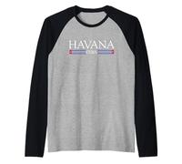 Cuban Flag Cuba Havana Caribbean Vacation Maglia con Maniche Raglan