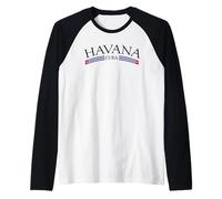 Cuban Flag Cuba Havana Caribbean Vacation Maglia con Maniche Raglan