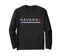 Cuban Flag Cuba Miami Havana Love Spanish Heart Maglia a Manica