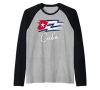 Cuban Flag Cuba Miami Spanish Cuban Roots T-Shirt Maglia con Maniche Raglan