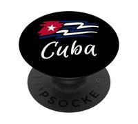 Cuban Flag Cuba Miami Spanish Cuban Roots T-Shirt PopSockets PopGrip Adesivo