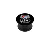 Cuban Princess Cuba Flag Proud Cuban Girl PopSockets PopGrip Adesivo