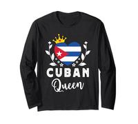 Cuban Queen Cuba Flag Proud Cuban Woman Maglia a Manica