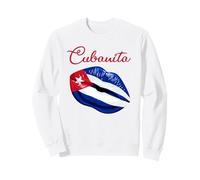 Cubanita Lips Formed by The Cuban Flag Design Felpa