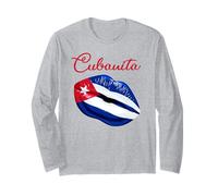 Cubanita Lips Formed by The Cuban Flag Design Maglia a Manica