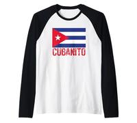 Cubanito Cuba Bandiera Hispanic Heritage Month Boys Maglia con Maniche Raglan