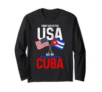 Cubano Americano La mia Storia Iniziata A Cuba Pride Vintage Maglia a Manica