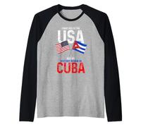 Cubano Americano La mia Storia Iniziata A Cuba Pride Vintage Maglia con Maniche Raglan