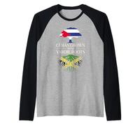 Cubano coltivato con Radici di Yardie Cuba Giamaicana Cuba Giamaica Maglia con Maniche Raglan