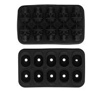Cubbia di ghiaccio professionale stampo silicone silicone nero durevole vassoio di ghiaccio per Halloween bar bar cucina cucina cocktail whisky 19x11x4cm 167g