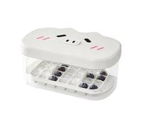 Cube Dispenser System | ABS 24 Cavity Reusable White Pink 19,8 x 12,6 x 8,8 cm Bin Cover Press Eject | Coffee Cocktail Whiskey Beverage Party Chill Drinks | Kitchen Home Bar Picnic Travel Fun Use en