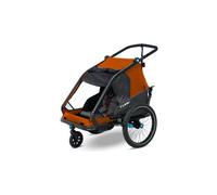 Cube Rimorchio bici per bambini Double CMPT X Actionteam grigio e arancione