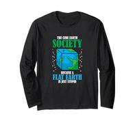 Cube Earth Society Flat Earth Planet è Solo Uno Stupido Amante dello Spazio Maglia a Manica