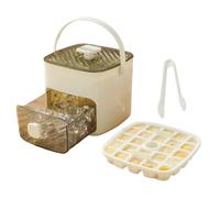 Cube Ice Maker - vassoio con coperchio, cestino, tipo premi | Struttura di congelamento a doppio strato, contenitore di stampo di grande capacità per cucina bevande per feste di vita quotidiana di