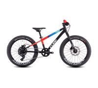 Cube reaction 200 pro mtb per bambini microshift 8 velocita 20 nero blu e rosso 5 7 anni