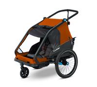 Cube Rimorchio bici per bambini Double CMPT X Actionteam grigio e arancione