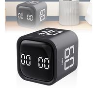 Cube Timer, sensore digitale di gravità Flip Timer girevole da cucina, timer ricaricabile, timer a breve termine con suono regolabile, per bambini, studio, sport, cucina, lavoro (nero)