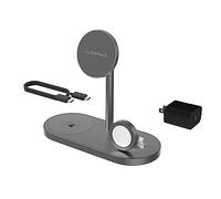 CubeNest Caricabatterie wireless 3 in 1 compatibile con iPhone 12/13/14, AirPods, Apple Watch e altri dispositivi Magsafe | Caricatore rapido da 20 W con caricatore pieghevole per Apple Watch
