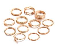 CubePlug 12 pz/set vintage Goldton Boho Midi Finger Knuckle anelli moda donna gioielli, Lega con finitura dorata