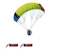 Cubertime 2.4G RC Parapendio 1.5m Apertura alare Paramotore Elettrico RTF con 2 Batterie, Tempo di Volo Oltre 30 Min, Nylon Stunt Aeroplane, Outdoor Park Flyer per Principianti
