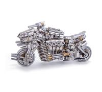 Cubertime Death-Chase - Kit per modellini di moto in metallo, oltre 600 parti in acciaio inossidabile e lega, costruzione meccanica artigianale da 22,9 cm, regalo da collezione per gli appassionati di