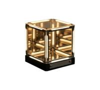 Cubertime Lampada da scrivania 4D Creative Abyss da gioco, illuminazione ambientale a LED per casa, ufficio, configurazione PC e camera da letto, regalo tecnico per adulti e ragazzi (oro scuro)