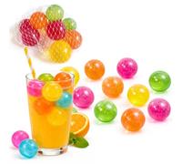 Cubetti di Ghiaccio 10pz Riutilizzabili Per Rinfrescare Bevande o Cibo - Trasparenti o Colorati - Per Bevande, Feste, Portamerenda, Gita, Mare,Piscina (PALLINE COLORATE)