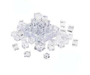 Cubetti di Ghiaccio Artificiale 48 Pezzi in Plastico Trasparente | Aspetto Realistico e Molto Trasparente, Riflette la Luce del Sole, per Shower ed Eventi Stagionali