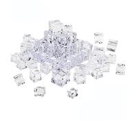Cubetti di Ghiaccio Artificiali 48 Pezzi in Plastica, Trasparenti | Decorazioni Leggermente Irregolari, Effetto Realistico e Lucente al Sole, per Vasi, Bar e Vetrine