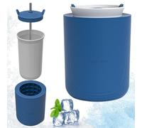 Cubetti di ghiaccio cilindrici, secchiello per ghiaccio in silicone con coperchio, stampi per cubetti di ghiaccio, coppa per ghiaccio a cilindro, tazza di ghiaccio a rilascio facile, per mini