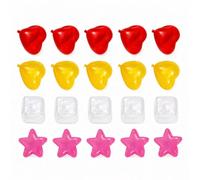 Cubetti di ghiaccio colorati riutilizzabili - 20 pezzi - Forma a cuore rosso e giallo, forma a stella rosa, forma a quadrato bianco (colorful20)