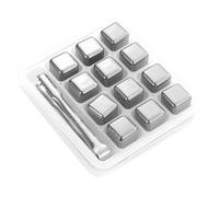 Cubetti di ghiaccio in acciaio , pietre riutilizzabili per raffreddare whisky, 12 cubetti riutilizzabili senza diluire bevande, per birra, vino, champagne, caffè, bevande, riunioni, bar e cucina