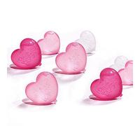 Cubetti di Ghiaccio Riutilizzabili, 15 Pezzi Cubetti di Ghiaccio in Plastica a Forma di Cuore Cubetti di Ghiaccio Riutilizzabili per Bevande Rosa per Bevande caffè 3,9 X 4 Cm