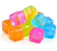 Cubetti di ghiaccio riutilizzabili in plastica - Confezione da 20 colori assortiti | Senza BPA, non diluisce le bevande | Ecologici e riutilizzabili per Whisky, cocktail, bibite e altro (colori)