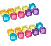 Cubetti di Ghiaccio Riutilizzabili Pack 24 Ghiacciolini Colorati per Raffreddare Bevande Drink Ice Cubes per Feste e Compleanni