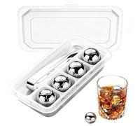 Cubetti di ghiaccio riutilizzabili per whisky, raffreddamento birra a forma di calcio, cubetti di ghiaccio in acciaio che non si sciolgono mai, per vino, caffè, succhi di frutta, bevande, casa