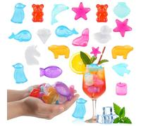Cubetti di Ghiaccio Riutilizzabili, XiXiRan 30 Sostituto Cubetti di Ghiaccio in Plastica, per Bevande Cocktail Colorati, per il Raffreddamento Conservazione Degli Alimenti da Picnic (Animali*30pcs)