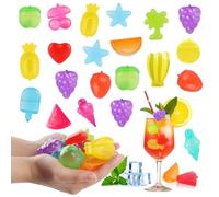Cubetti di Ghiaccio Riutilizzabili, XiXiRan 30 Sostituto Cubetti di Ghiaccio in Plastica, per Bevande Cocktail Colorati, per il Raffreddamento Conservazione Degli Alimenti da Picnic (Frutti*30pcs)